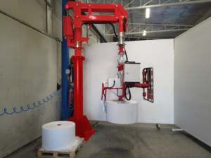 Manipulator przemysłowy Maniflex ze sztywnym ramieniem do rolek papieru