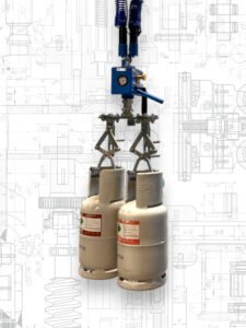 Double pantograph gripping system for EOS pneumatic rope manipulator