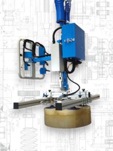Four suction cup gripping system for food industry - EOS pneumatic rope manipulator