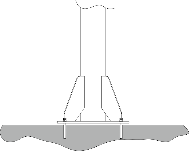 Standard bracket anchored to the floor - mounting options for Manifex industrial manipulators